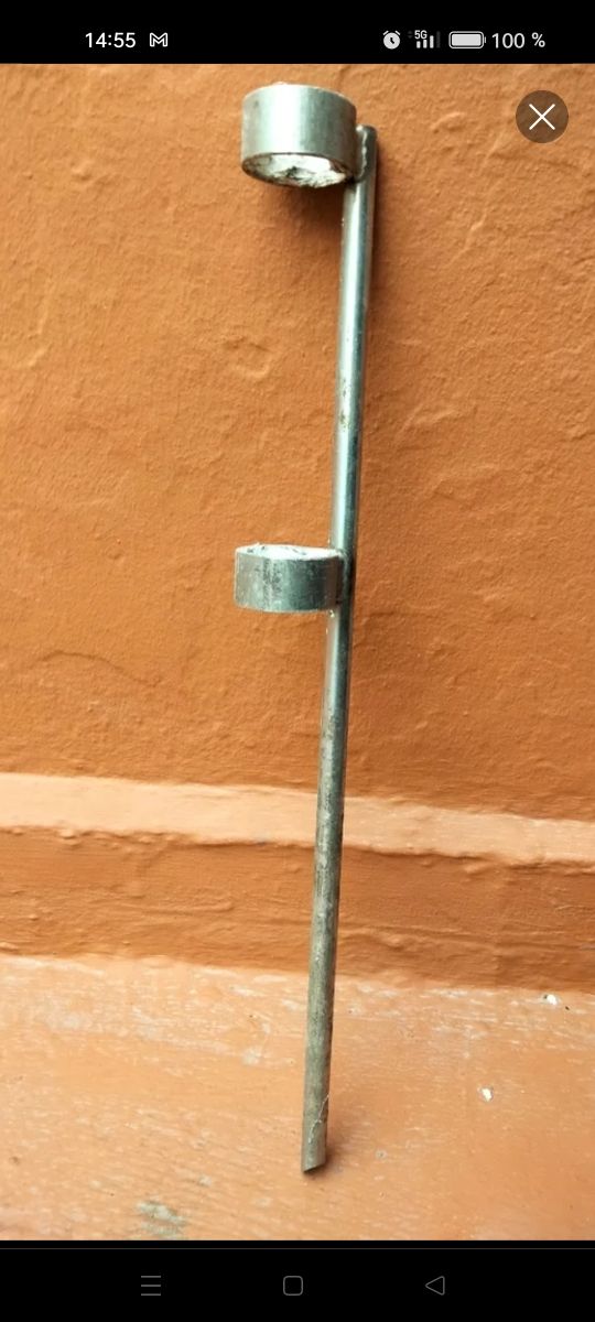 2 soportes caña de pescar acero inox y otro alumin