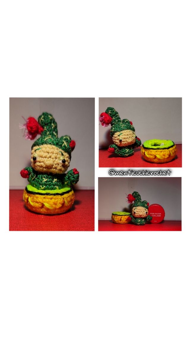 Amigurumi cactus miniatura.