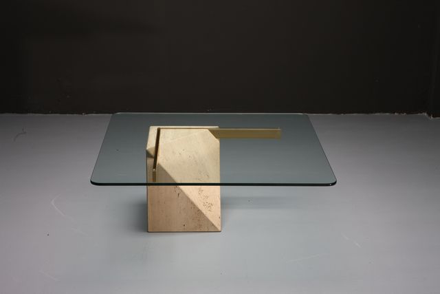 mesa de centro edición Artedi de travertino