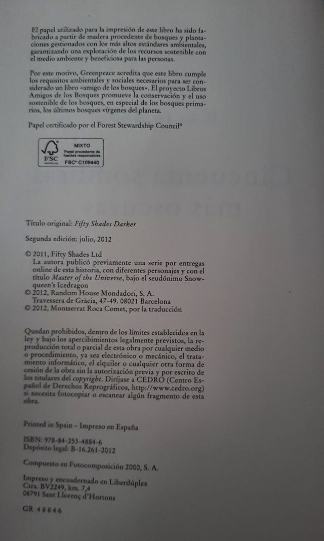 Trilogía Cincuenta sombras de Grey libros