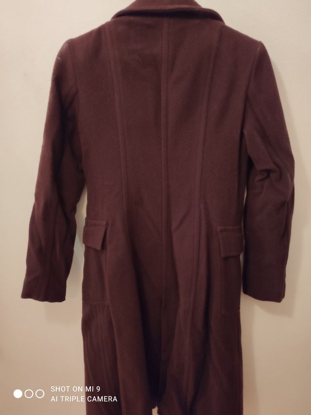 Abrigo largo color granate