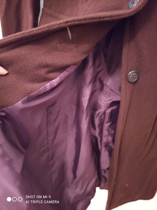 Abrigo largo color granate