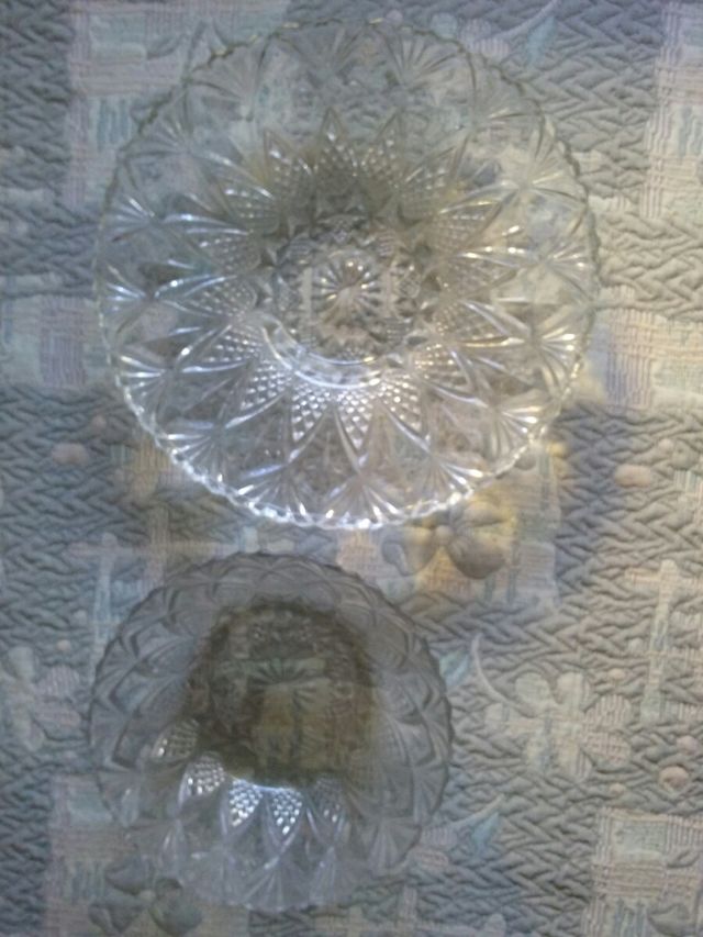 Juego Cristal centro mesa 2 piezas