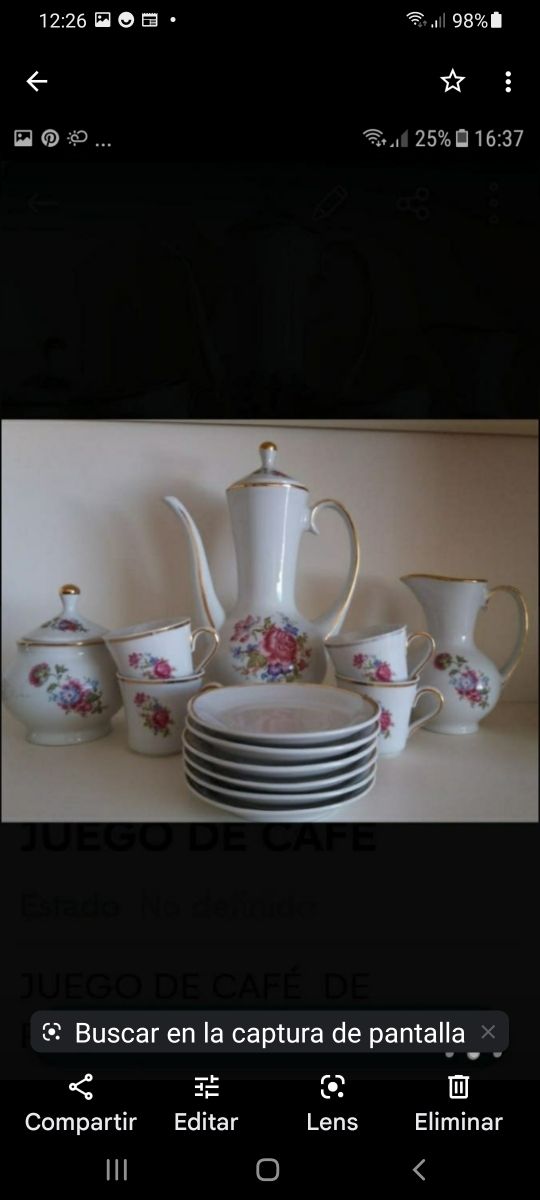 JUEGO DE CAFÉ DE PORCELANA ANTIGUO