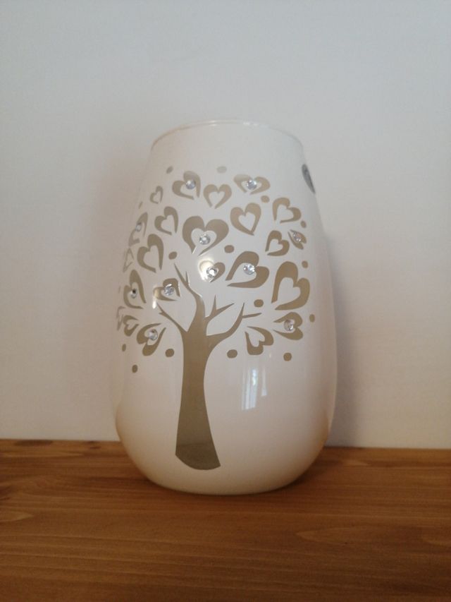 set 3 vasi o portacandele vetro bianco