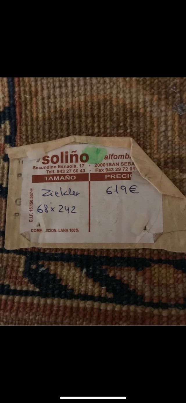 Vendo una alfombra de pasillo