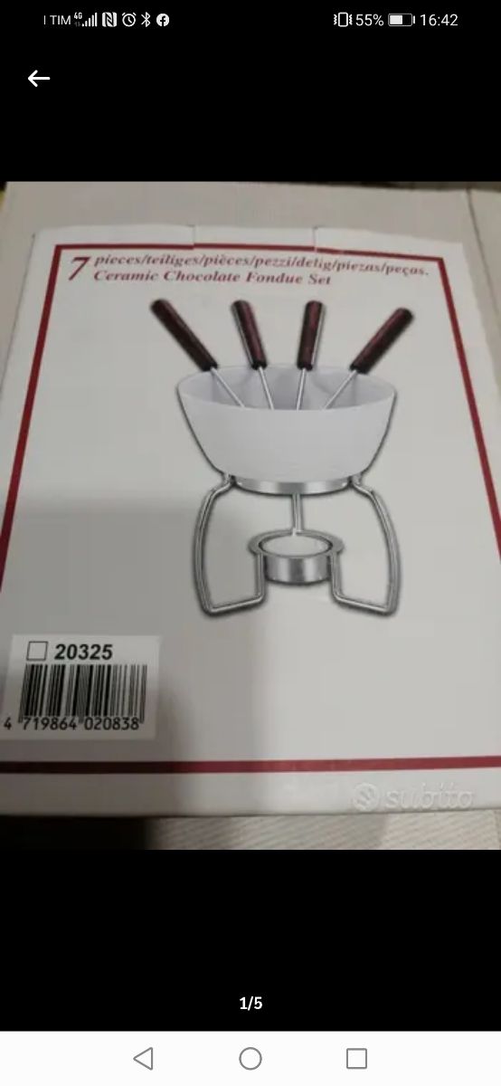 set per fonduta cioccolato