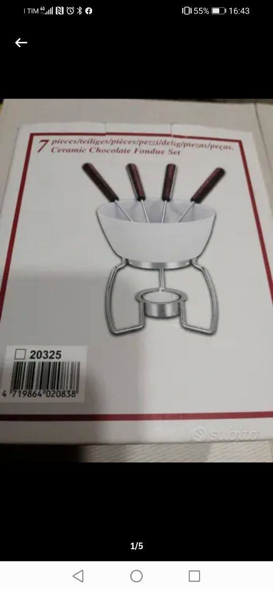 set per fonduta cioccolato