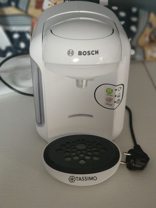 Cafetera de Cápsulas Bosch Tassimo Happy/ Blanca y Rosa\