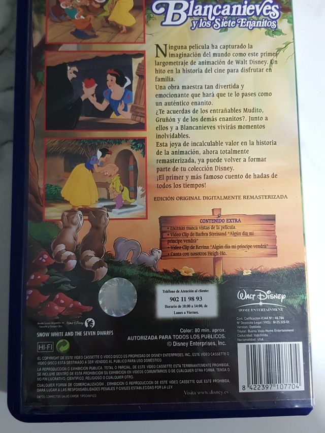 Vhs blancanieves y los siete enanitos