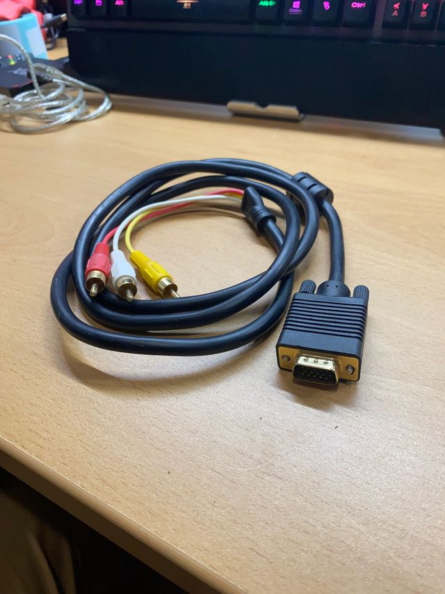 Cabo de vídeo com componente VGA macho 3RCA