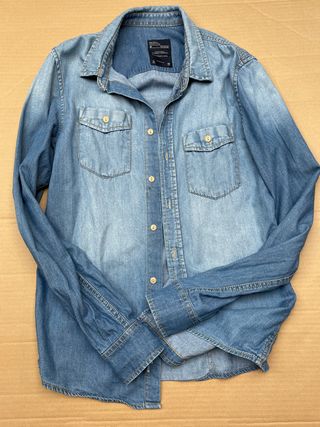 Camisa Manga Larga De Jean Marca H&m De Dama Talla 6 s-m Camisa Manga Larga De Jean Marca H&m De Dama Talla 6 s-m