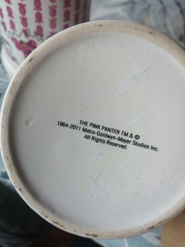 Pantera Rosa Buzón Correos y taza cerámica Vintage