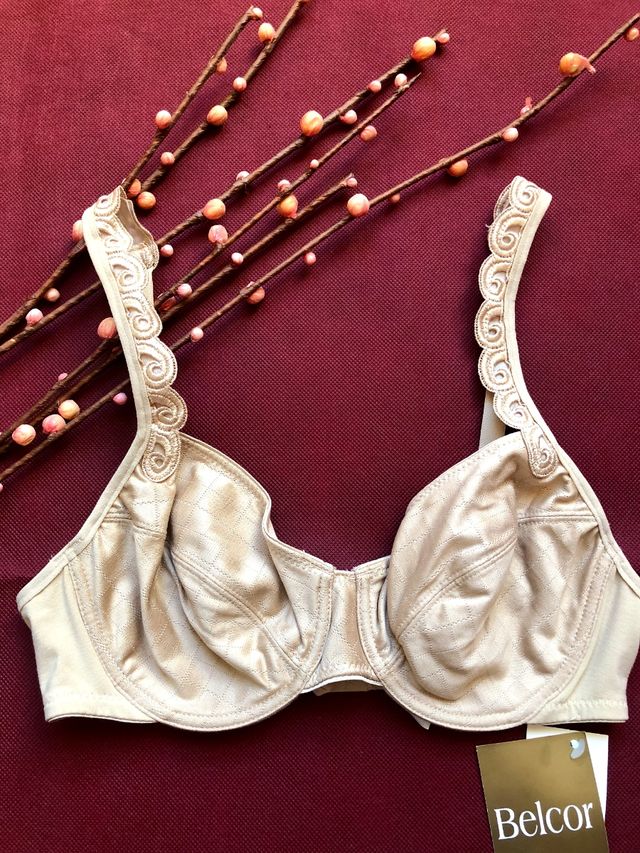 Conjunto de lencería marca Belcor color visón.