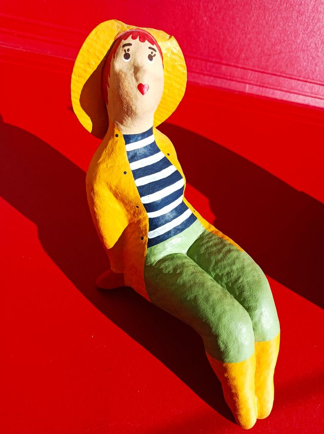 FIGURA DE MUJER DEL MAR EN PAPEL MACHÉ HANDMADE