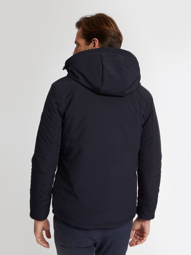 Abrigo capucha  Álvaro Moreno. Talla S. Azul Marin