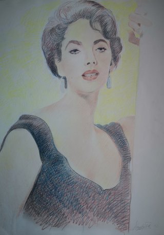 Cuadro retrato Elizabeth Taylor. Anxelu Fernandez