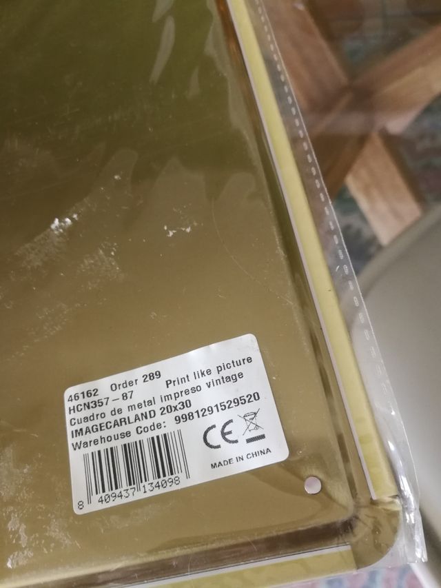 PLACA CARTEL CHAPA VINTAGE