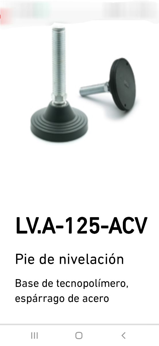 Pies de nivelación ELESA.