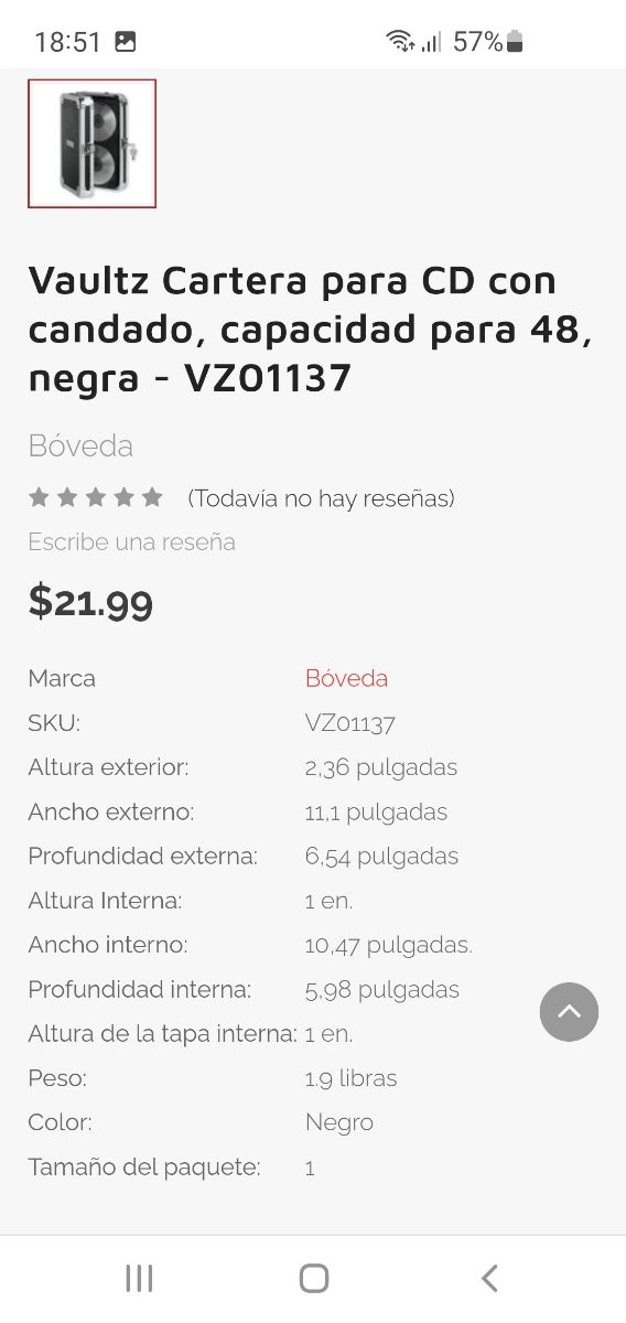 Archivador de CDs Vaultz