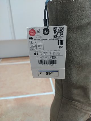 Botín serraje ZARA n°41 NUEVO de segunda mano por 30 EUR en Illescas en  WALLAPOP