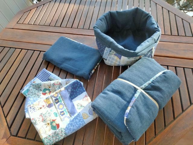 Conjunto cambiador, guarda pañales y cesta