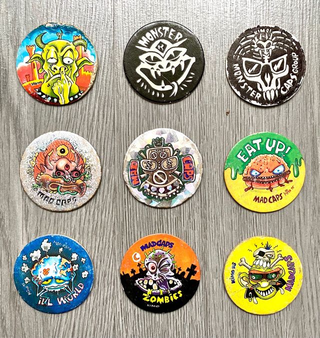 Mad caps, Light caps, Mad monster caps, Laser caps