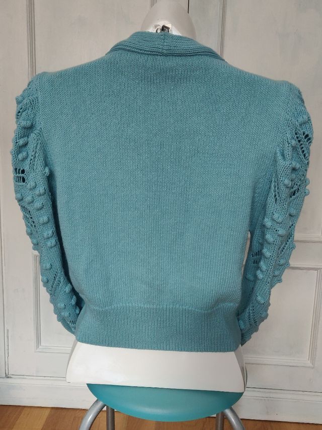 Chaqueta punto algodón azul de Zara