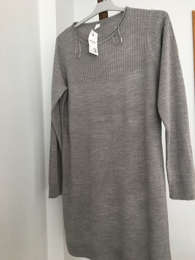 Vestido punto gris nuevo