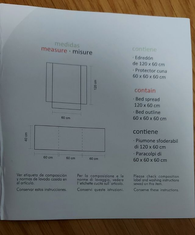 Edredón y protector de cuna