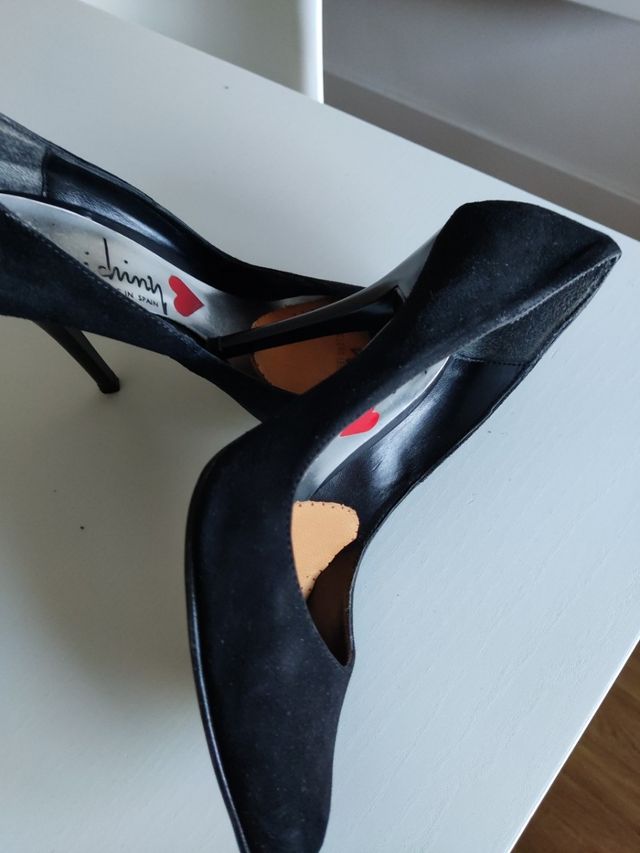 zapatos en ante negro talla36