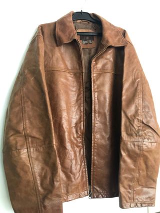 Cazadora de piel marron Zara hombre talla 42 de segunda mano por 20 EUR en  Burgos en WALLAPOP