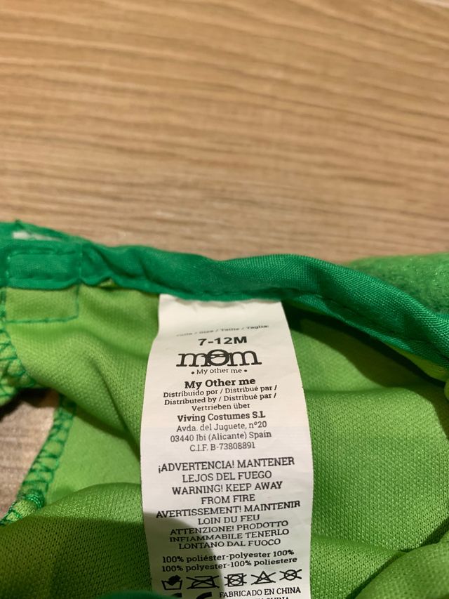 Disfraz dragón 7 a 12 meses