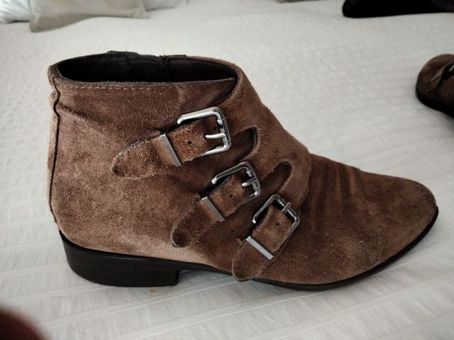 botín serraje marrón. t.36