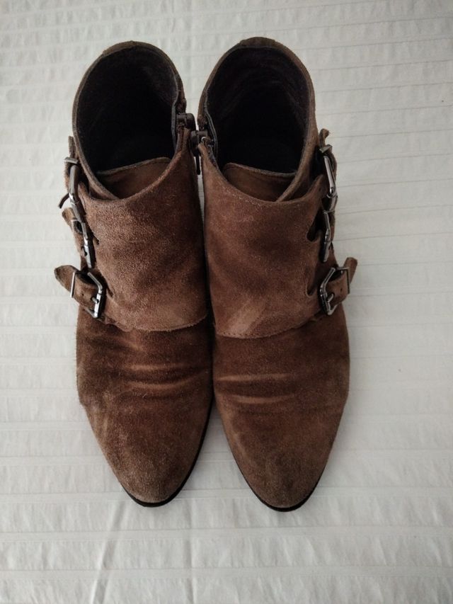 botín serraje marrón. t.36