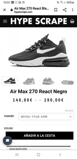 Nike air 7c react talla 40 de segunda mano por 29 EUR en Las Palmas de Gran  Canaria en WALLAPOP