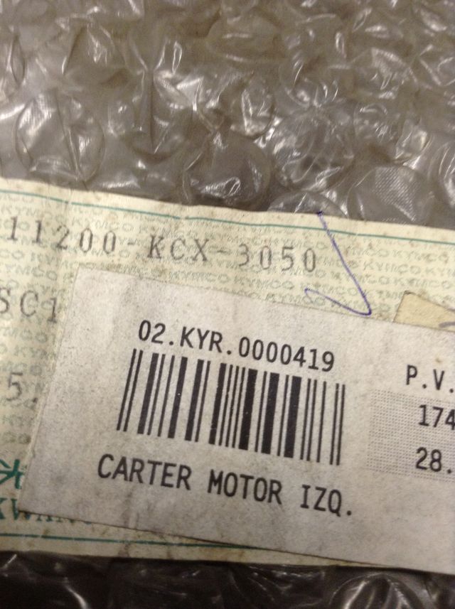 CARTER motor IZQUIERDO KYMCO 50 2T - nuevo