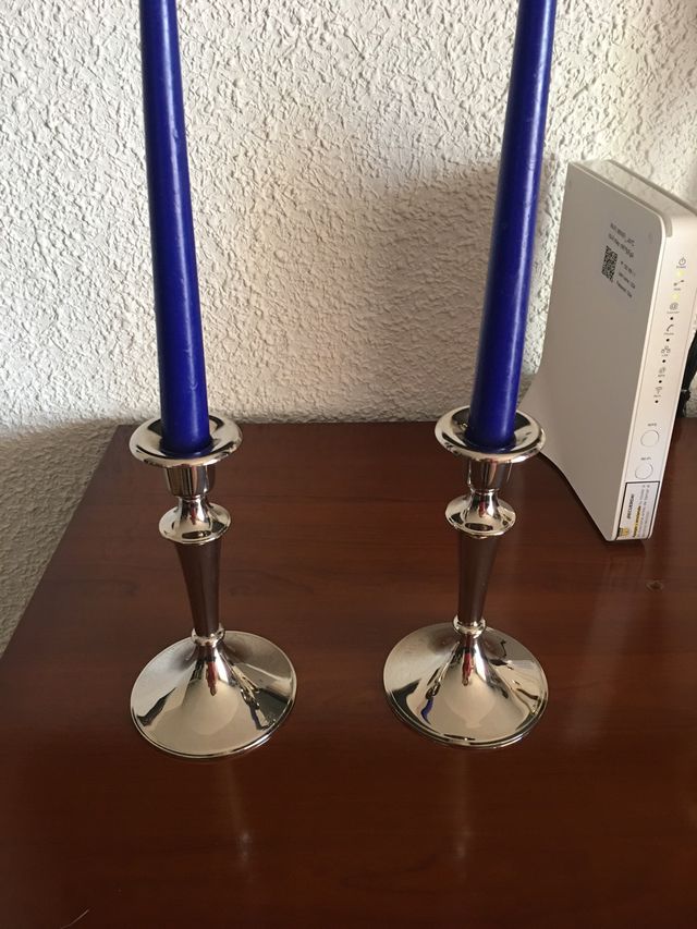 Candelabros con baño de plata tratada