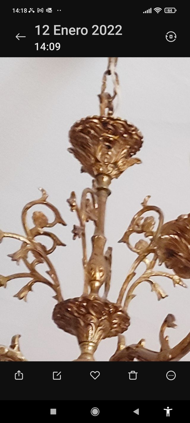 Lámpara vintage de techo en bronce