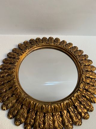 ANTIGUO ESPEJO SOL MADERA