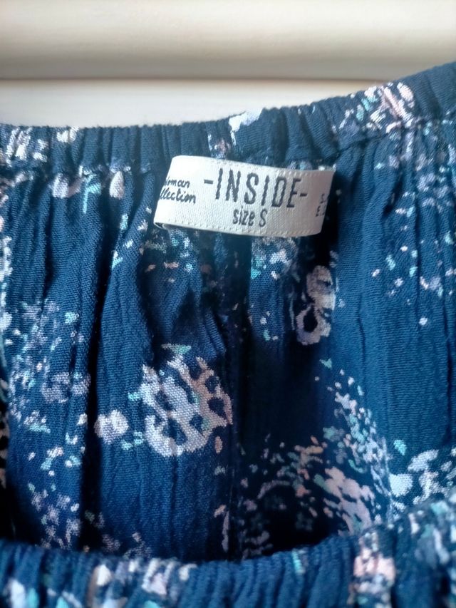 Blusa azul escote barco