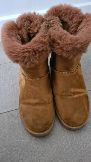 Botines Plataforma Marrones Con Pelo En El Tobillo Y Cordones Imac | Querol