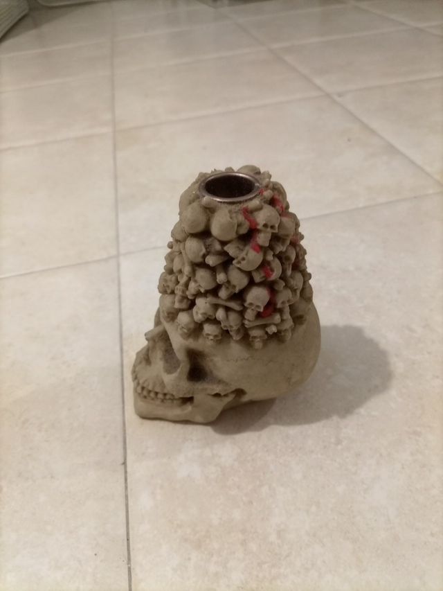 Portavelas calavera halloween