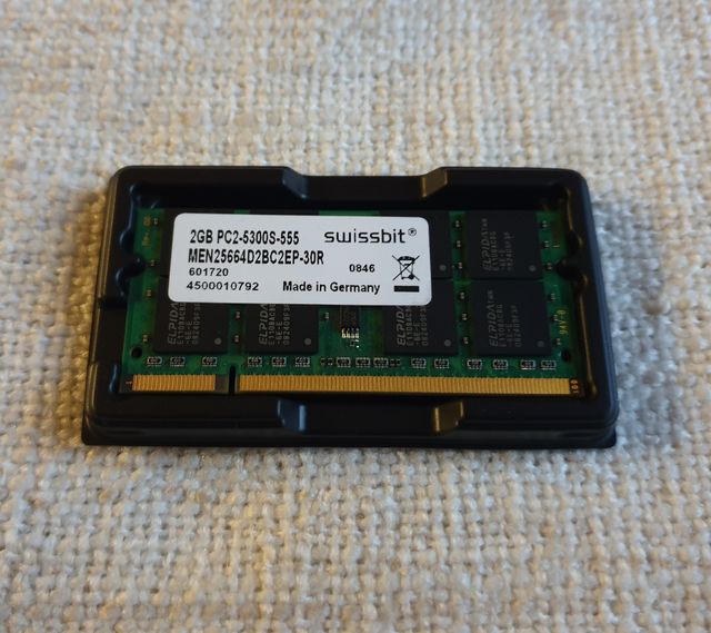 2GB DDR2 PC2-5300 667MHz SODIMM Portátil Swissbit