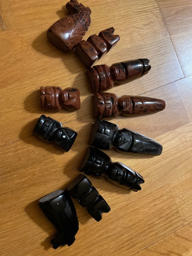 Juego ajedrez ónix y obsidiana