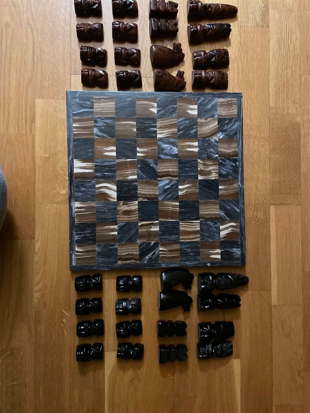 Juego ajedrez ónix y obsidiana