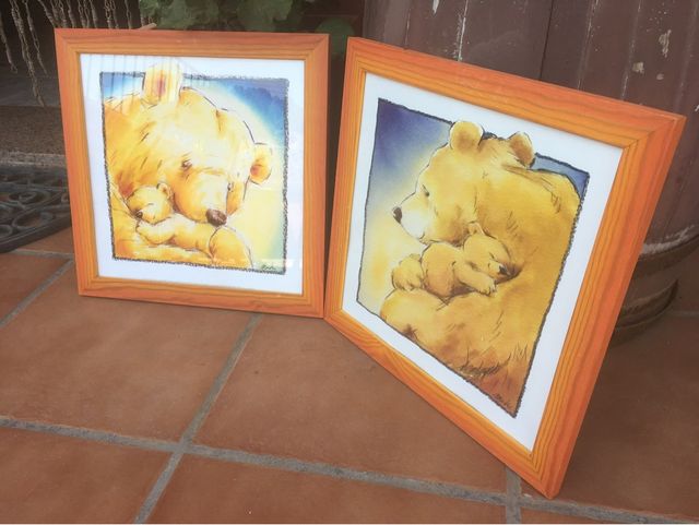 Dos cuadros infantiles de oso