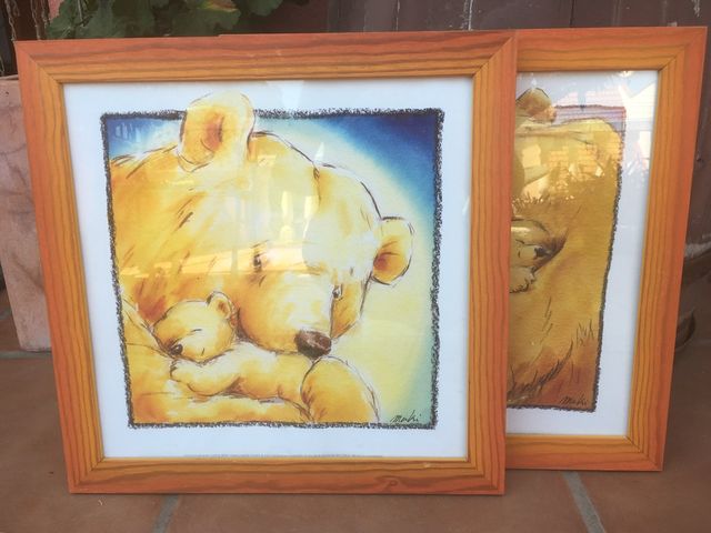 Dos cuadros infantiles de oso