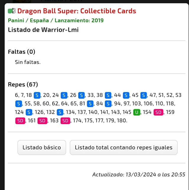Dragon Ball Cartas