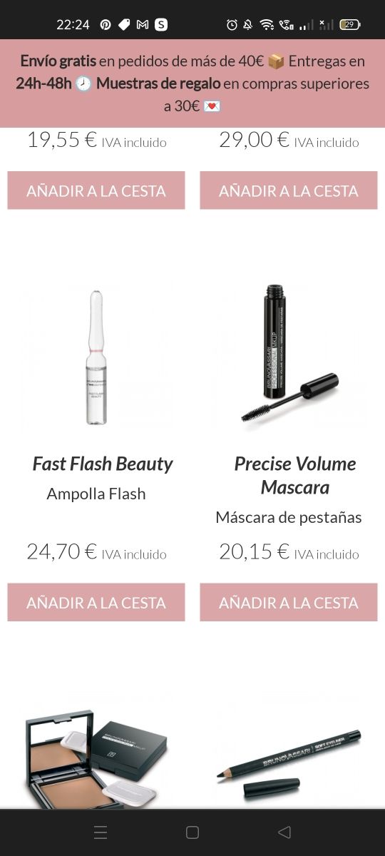 mascara de pestañas Bruno Vassari